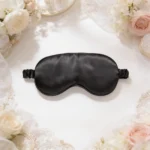 Antifaz suave satén negro personalizado para boda
