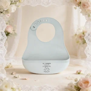 Babero bebé silicona boda floral 3