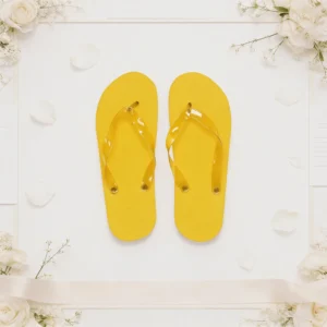 Chanclas tiras ergonómicas amarillas boda