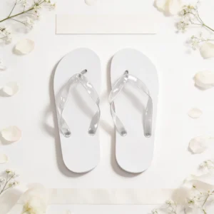 Chanclas tiras ergonómicas blancas boda