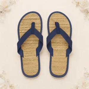 Chanclas superficie paja azul marino boda