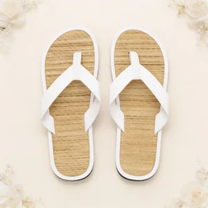Chanclas superficie paja blancas boda