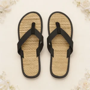 Chanclas superficie paja negras boda