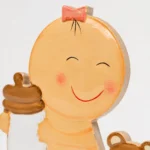 Figura tarta bebé biberón rosa de bautizo – foto 3