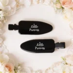Set de pinzas negras personalizado para boda, diseño Little princess
