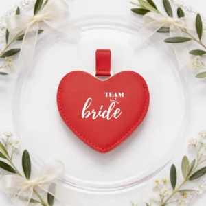 Espejo corazón rojo boda team bride