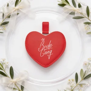 Espejo corazón rojo boda bride gang