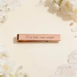 Pasador de corbata oro rosa clip boda a mi lado siempre