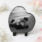 Pizarra portafotos corazon 14x14 para boda