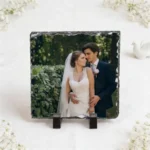 Pizarra portafotos cuadrada 20x20cm para boda