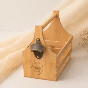 Portabotellas bambu 6 botellas boda basic