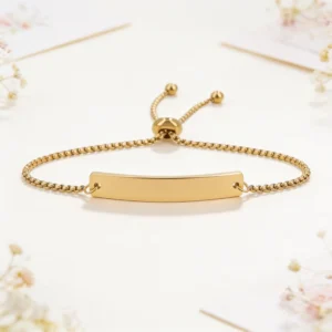 Pulsera acero rectangular oro boda