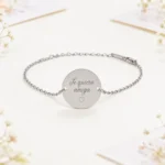 Pulsera acero redonda plata personalizada para boda, diseño Te quiero corazón