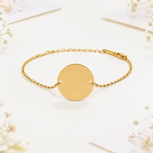 Pulsera acero redonda oro boda