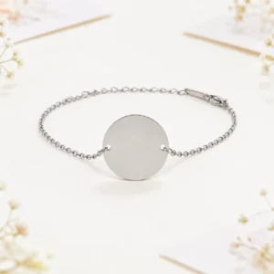 Pulsera acero redonda plata boda