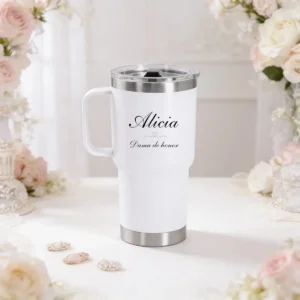 Termo  bordes 600ml blanco boda bouquet
