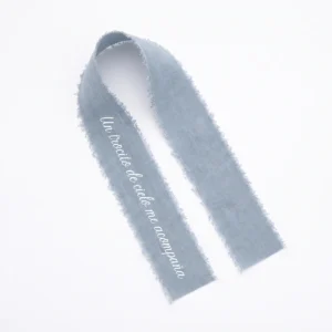 Cinta gasa azul para boda, diseño Cinta ramo personalizado