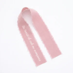 Cinta gasa rosa para boda, diseño Cinta ramo personalizado