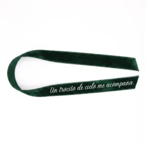 Cinta terciopelo verde oscuro para boda, diseño Cinta ramo personalizado