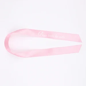 Cinta raso rosa para boda, diseño Cinta ramo personalizado