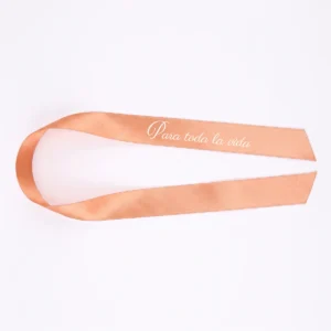 Cinta raso naranja para boda, diseño Cinta ramo personalizado
