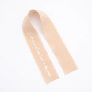 Cinta gasa carne para boda, diseño Cinta ramo personalizado