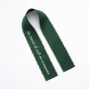 Cinta gasa verde oscuro para boda, diseño Cinta ramo personalizado