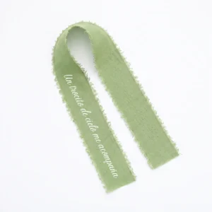 Cinta gasa verde claro para boda, diseño Cinta ramo personalizado