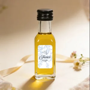 Botella de aceite 20ml personalizada de bautizo, diseño Paloma niño