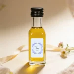 Botella de aceite 20ml personalizada de bautizo, diseño Rosa azulada