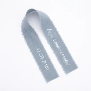 Cinta gasa azul boda marcasitios cinta personalizada nombre blanco