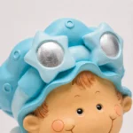 Figura tarta hucha bebé gorro estrellas azules de bautizo – foto 2