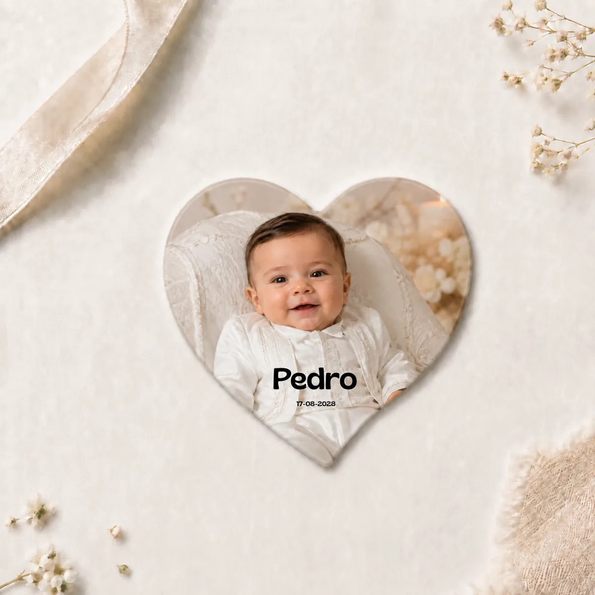 Imán corazón bautizo glotona relieve