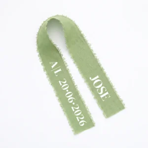 Cinta gasa verde claro boda marcasitios cinta personalizada blanco