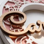 Letra inicial y nombre rosa con soporte personalizada de bautizo, diseño Diseño clásico – foto 2
