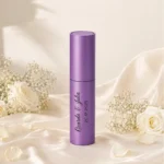 Perfume frasco metálico lila personalizado para boda, diseño Elegance