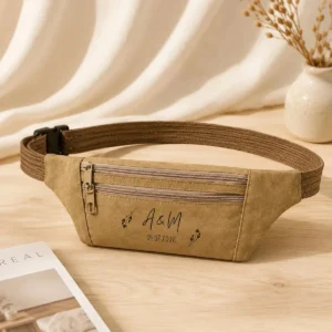 Riñonera beige tres bolsillos boda basic relleno