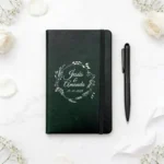 Set bolígrafo y cuaderno elegante personalizado para boda, diseño Floral