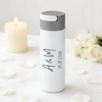 Botella blanca 450ml personalizada para boda, diseño Basic