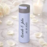 Botella azul 450ml personalizada para boda, diseño Elegance