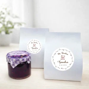 Mermelada de pétalos violetas 40g bautizo osito niña