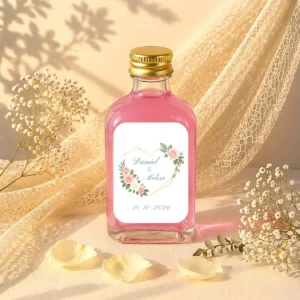 Licor mojito de fresa 50ml cristal boda corazón