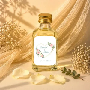 Licor ron&miel 50ml cristal boda corazón