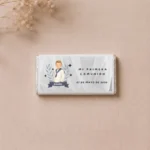 Chocolate comunión personalizado acuarela niño gris