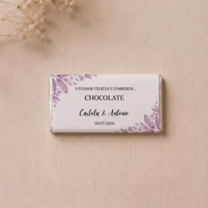Chocolate mini tableta boda y fueron felices y comieron chocolate
