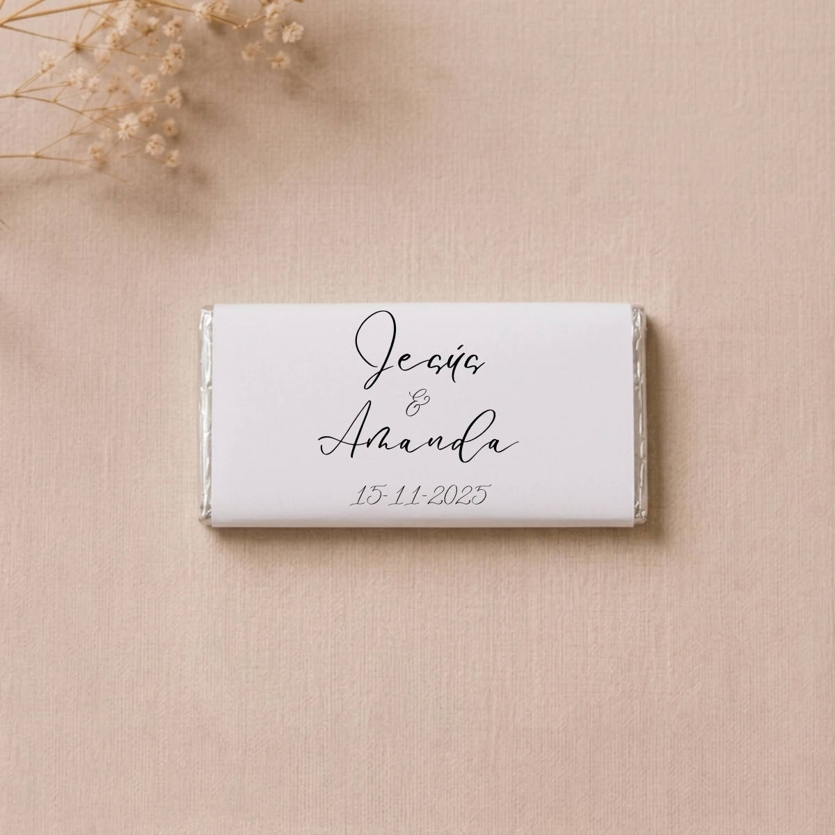 Chocolate mini tableta boda floral