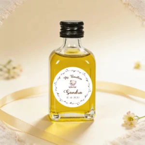 Botella de aceite 50ml bautizo osito niña