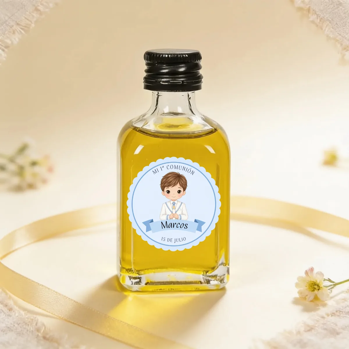 Botella de aceite 50ml comunión niño marinero