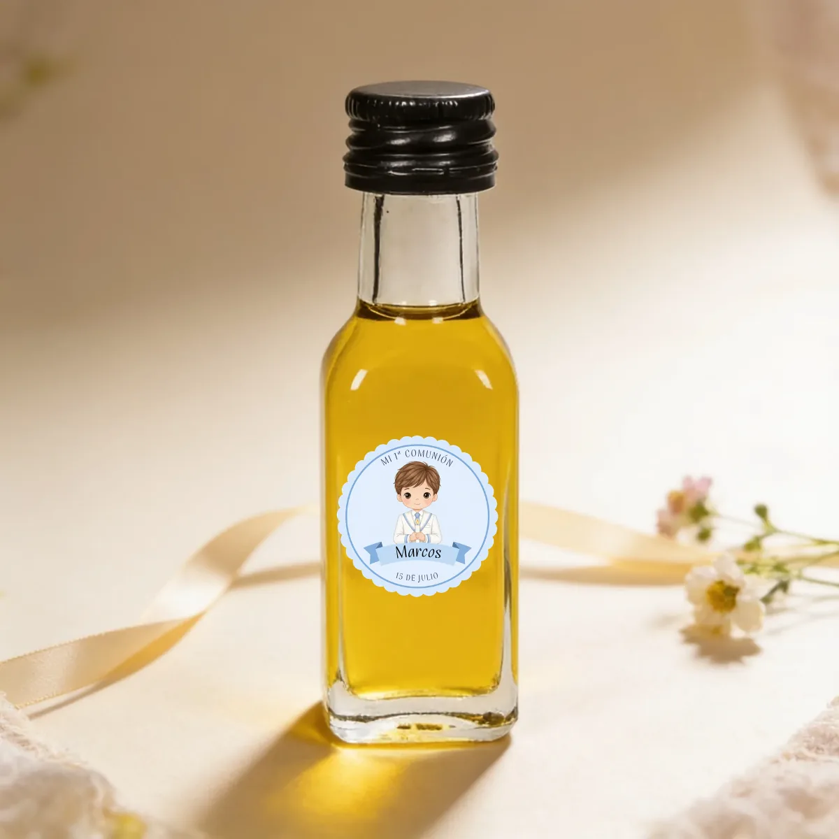 Botella de aceite 20ml comunión niño marinero