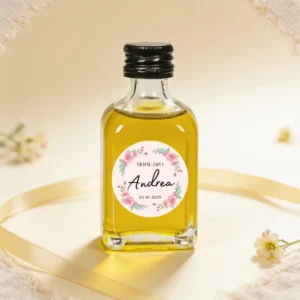 Botella de aceite 50ml bautizo rosa rosada